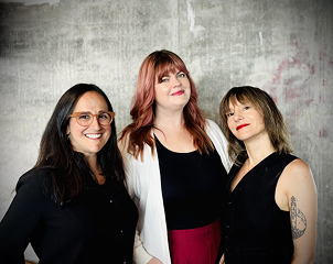 Image of CEO Lauren Kushner, chief product officer Jess Mireau and chief creative officer Camille Imbert